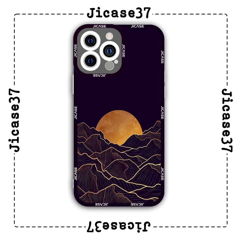 Ốp lưng iphone cạnh vuông Jicase Mặt trời và núi 6plus/6s/6splus/7/7plus/8/8plus/x/xs/11/12/pro/max/plus/promax