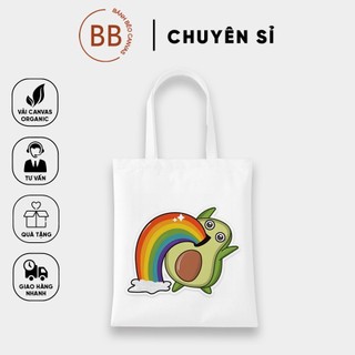 Túi tote vuông vải canvas đeo vai bé bơ