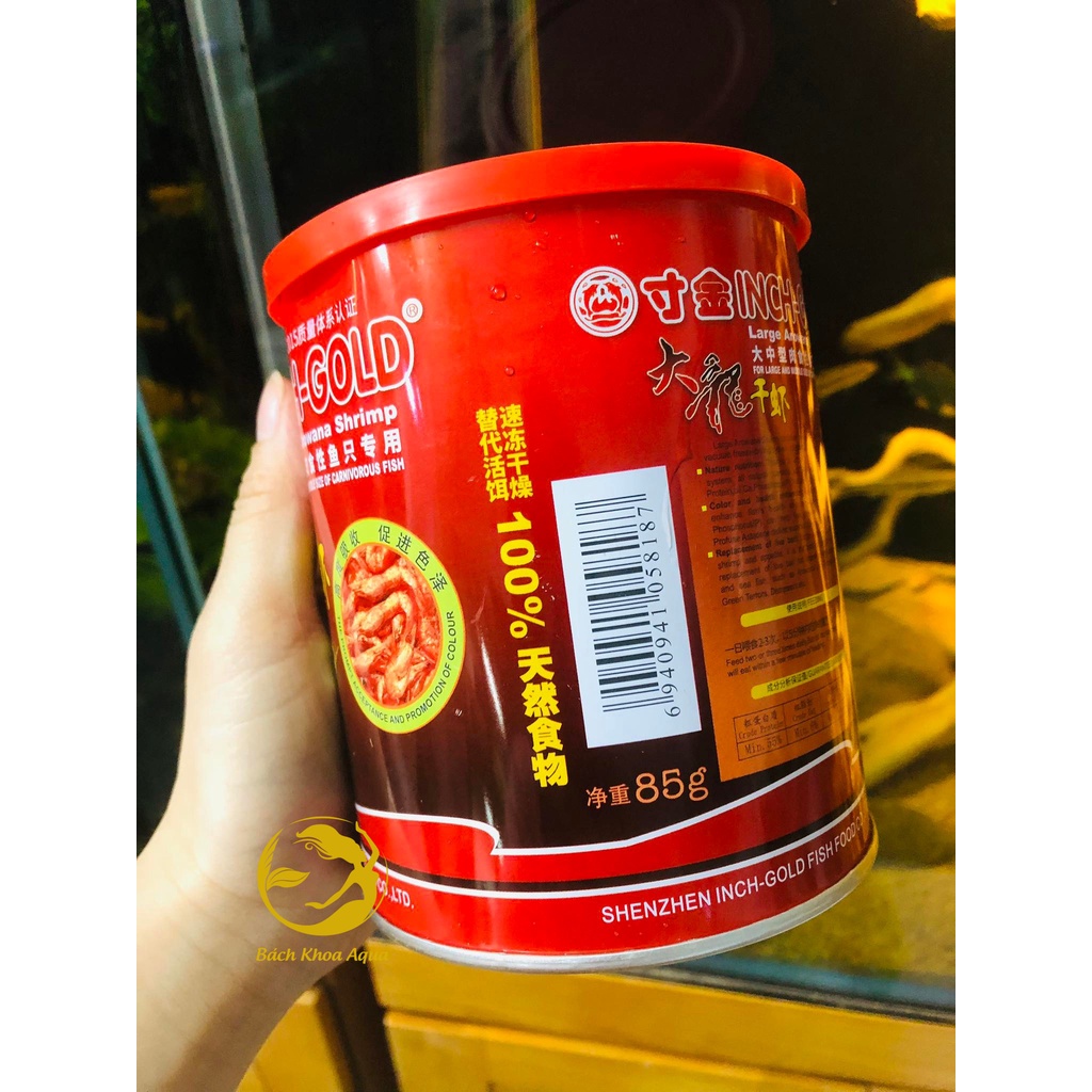 Tôm khô lon 85g cho cá rồng