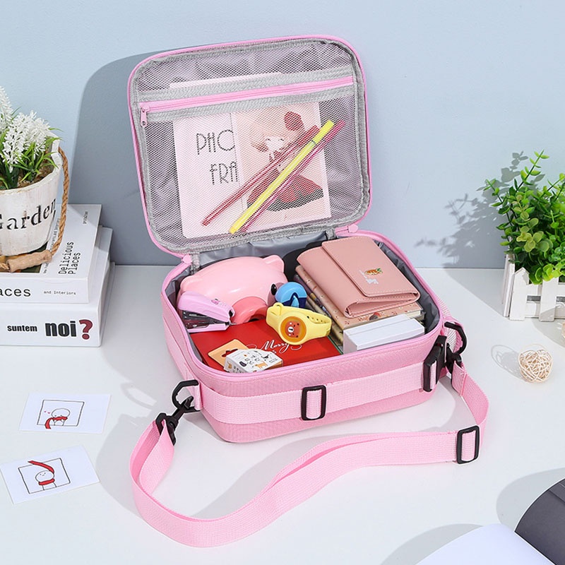 Hộp Cơm Trưa Cách Nhiệt Màu Cầu Vồng Dễ Thương Có Dây Đeo Vai Tháo Rời Được Dành Cho Bé Gái / Bé Gái / Tr