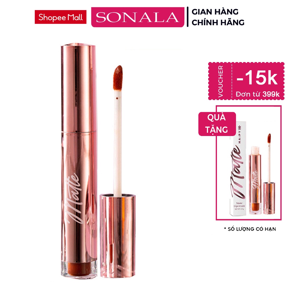 Son thỏi kem lì lâu trôi Hapy Minigarden 3.5ml kháng nước giữ màu 24h lên màu đẹp