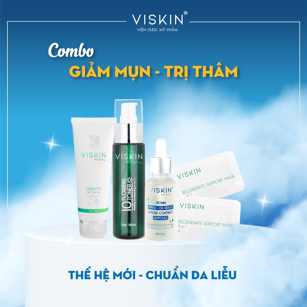 COMBO LÀM GIẢM MỤN CHUẨN DA LIỄU VISKIN