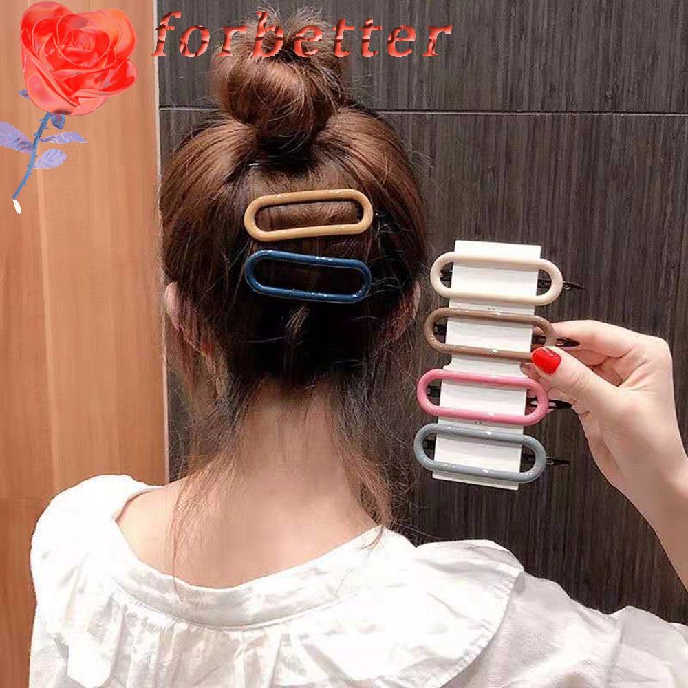 Kẹp Tóc Mỏ Vịt Hình Oval Bằng Nhựa Resin Màu Kẹo Dễ Thương Cho Nữ