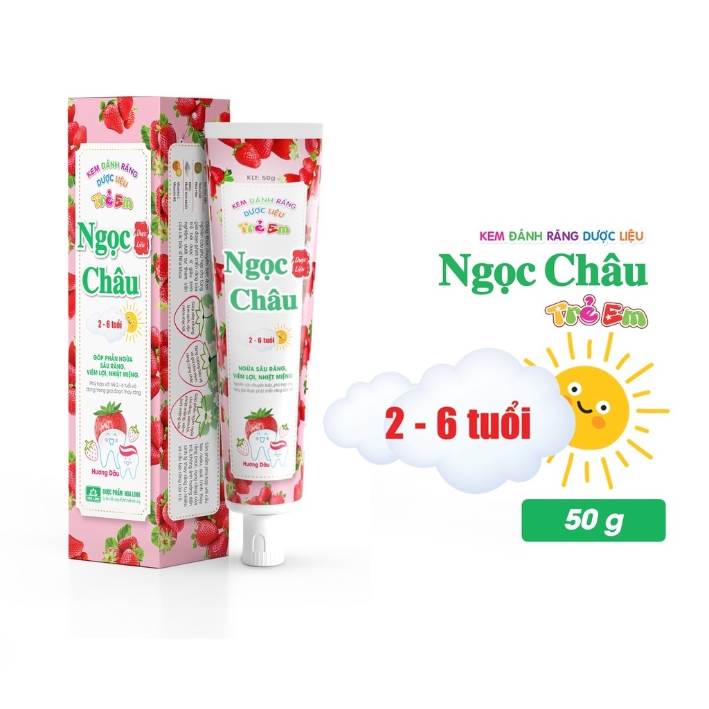 Kem đánh răng dược liệu Ngọc Châu dành cho trẻ em từ 2 đến 6 tuổi