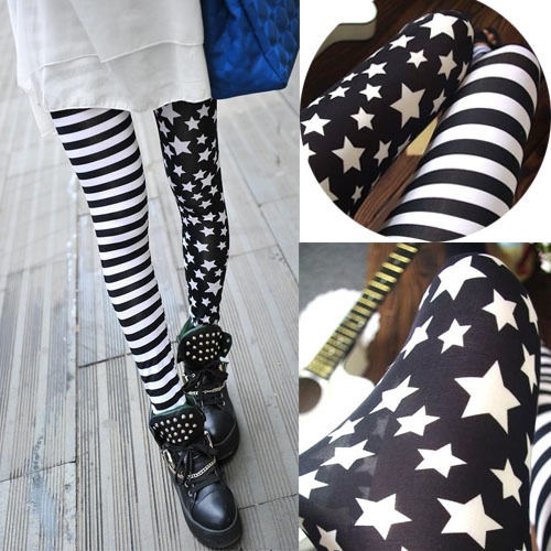 Quần Legging Họa Tiết Kẻ Sọc Và Ngôi Sao Thời Trang Quyến Rũ Cho Nữ
