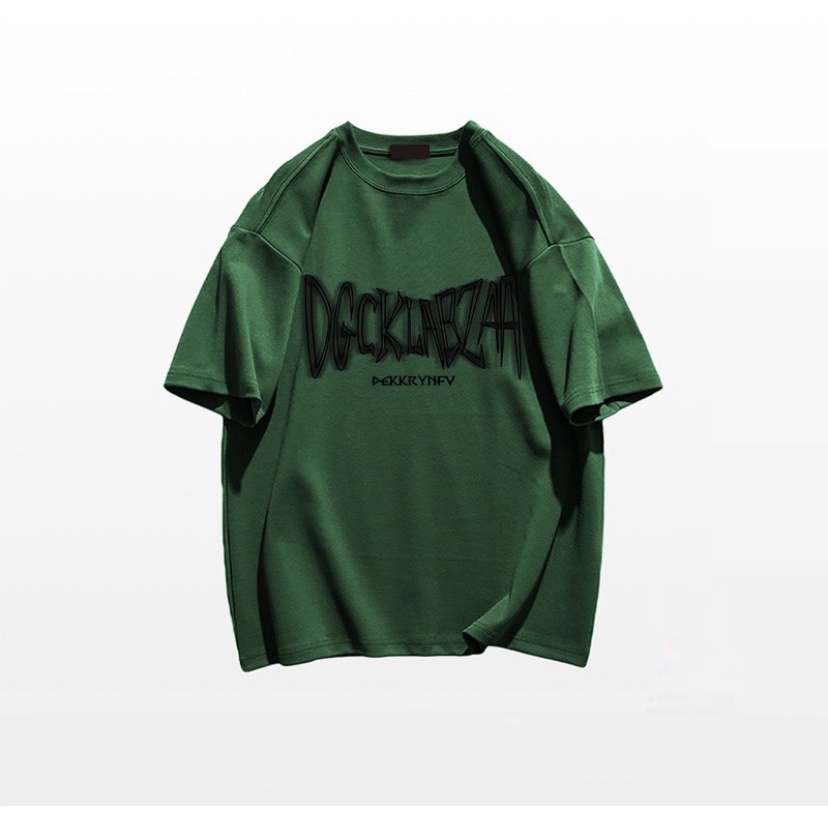 Áo Phông Cổ Tròn Phối Họa Tiết Chữ Hình Học Cá Tính, Chất Tici Mịn Thấm Hút Mồ Hôi Thoáng Mát Mã PH004