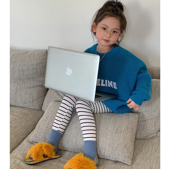 Quần legging bé gái gân sọc QG515 sz 90-140, quần legging cho bé thời trang, co dãn 4 chiều