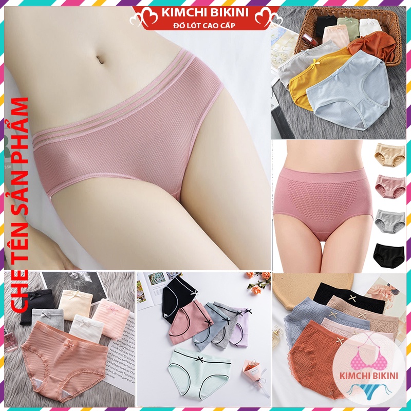 Lố 3 quần lót nữ vải cotton mềm điệu đà KIMCHIBIKINI Set 3 đồ chip nữ chống viêm dễ thương QL023