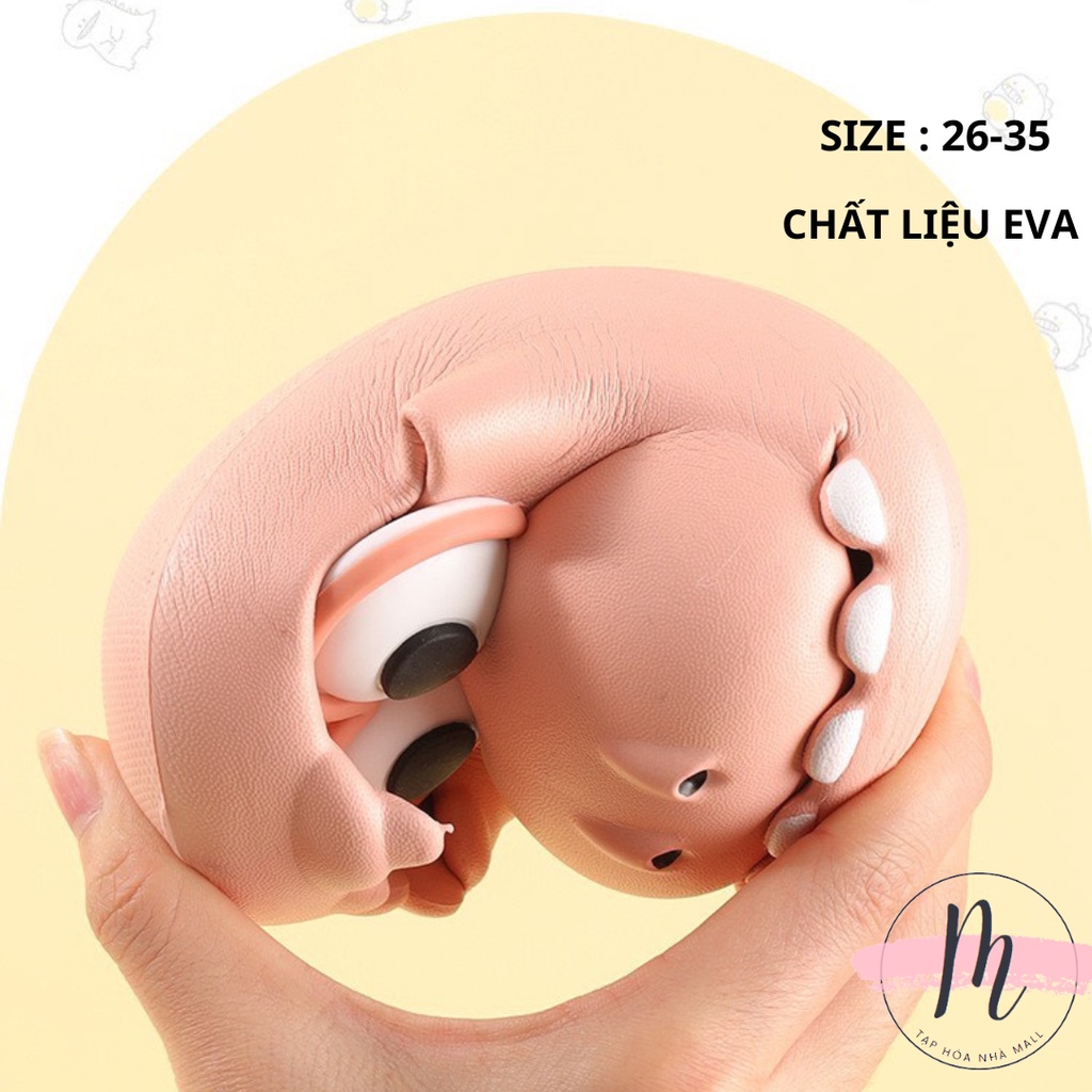 Dép quai ngang cá sấu cho bé và mẹ dép khủng long mắt to siêu cute phong cách Ulzzang có ảnh thật hottrend 2022