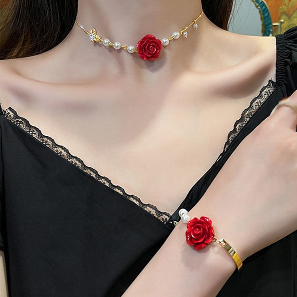 Vòng Tay / Vòng cổ Chuỗi Hạt Ngọc Trai / Hoa Hồng / Bướm Thời Trang Xinh Xắn Cho