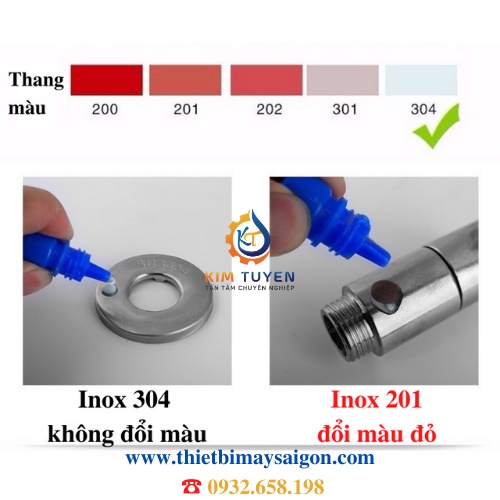 Dung dịch thử inox 304 và inox 201  biết kết quả trong sau 5 giây