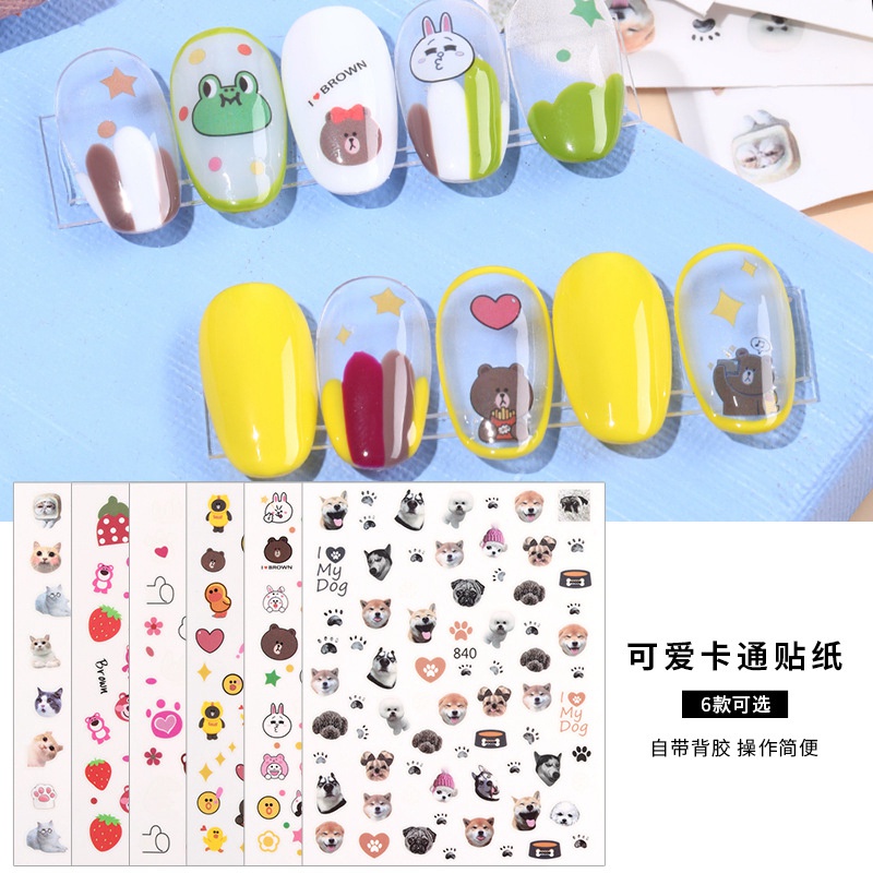Hình Dán Móng Tay Hoạt Hình Siêu Dễ Thương Cho Nữ