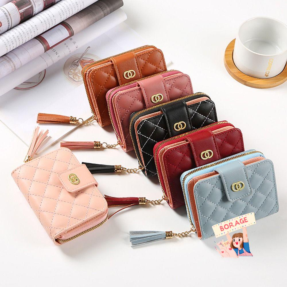 Ví Đựng Tiền Xu BORAG Sức Chứa Lớn Có Khóa Kéo Và Tua Rua