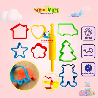 Phụ Kiện Chơi Cùng Đồ Chơi Đất Nặn Khuôn Tạo Hình Kèm Con Lăn Sato Cỡ Lớn Bằng Nhựa Hàng Việt Nam