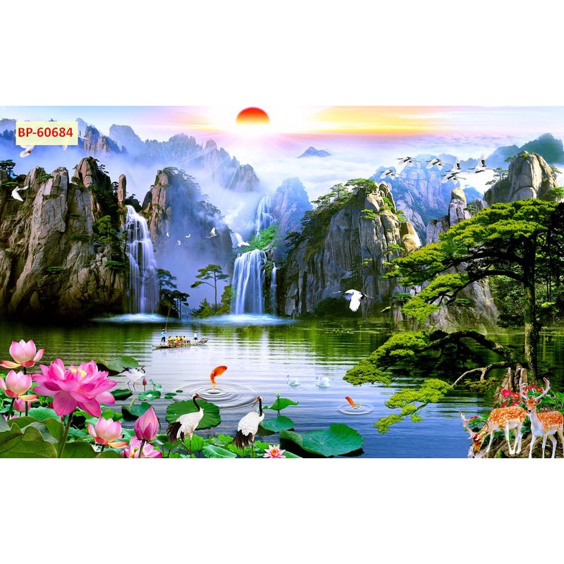 Tranh phong cảnh SƠN THUỶ thiết kế đẹp theo xu hướng