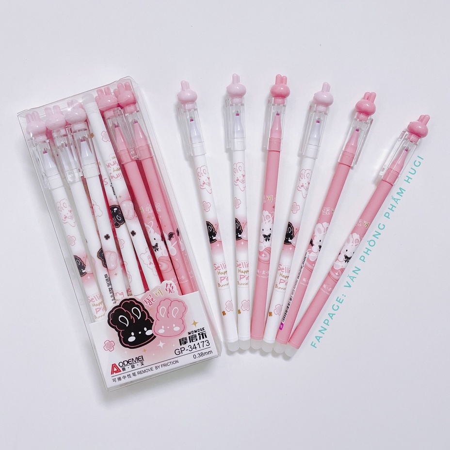 Hộp 12 Cây Bút Gel Bôi Xóa Được  Mực Xanh/Tím dành cho học sinh