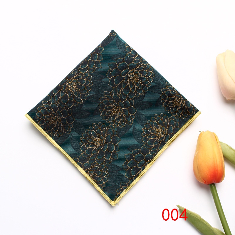 Khăn Tay Lụa Polyester Hình Vuông Phong Cách Retro Thời Trang Cho Nam