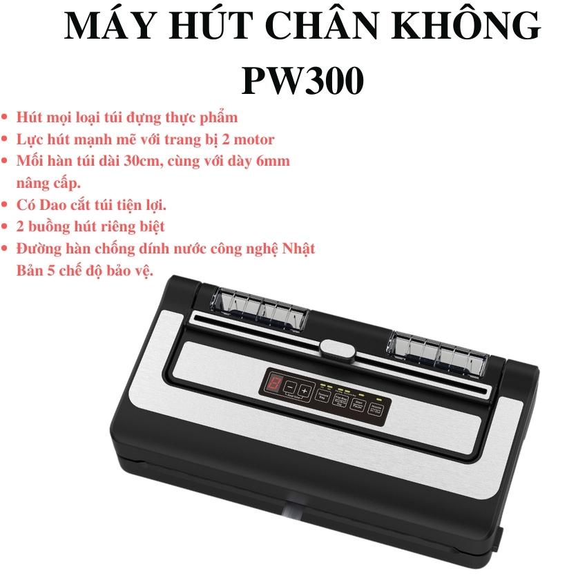 Mấy hút chân không thực phẩm PW3000A, hút mọi loại túi và thổi , Ép chân không thực phẩm khô và ướt.BẢO HÀNH 12 THÁNG