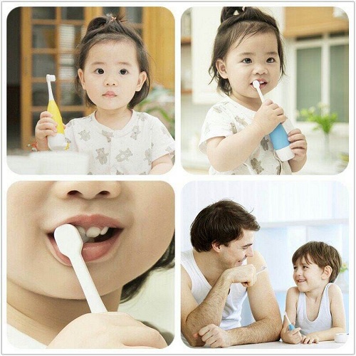 Bàn Chải Đánh Răng Điện Trẻ Em - Bàn Chải Đánh Răng Tự Động Lông Mềm Tặng Kèm Pin Và Đầu Thay Thế