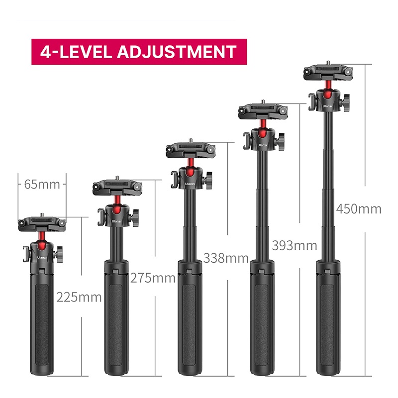 Ulanzi MT-41 - Tripod Mini Cho Điện Thoại, Máy Ảnh, Tải Trọng 1,5Kg, Chiều Cao Tối Đa 45cm