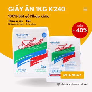 Giấy ăn Silkwell gói 1kg 240 tờ chính hãng