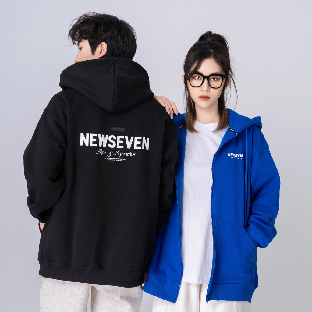 Áo Hoodie Zip NEWSEVEN Signature Basic