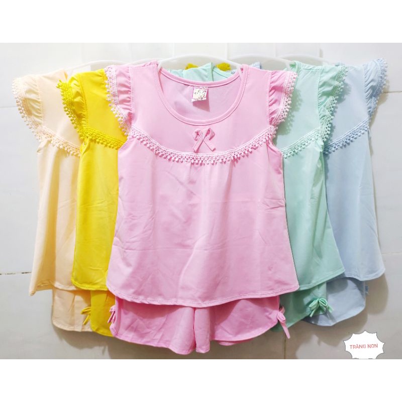 Bộ quần áo thun lạnh cánh tiên dễ thương cho bé gái. Đồ bộ bé gái