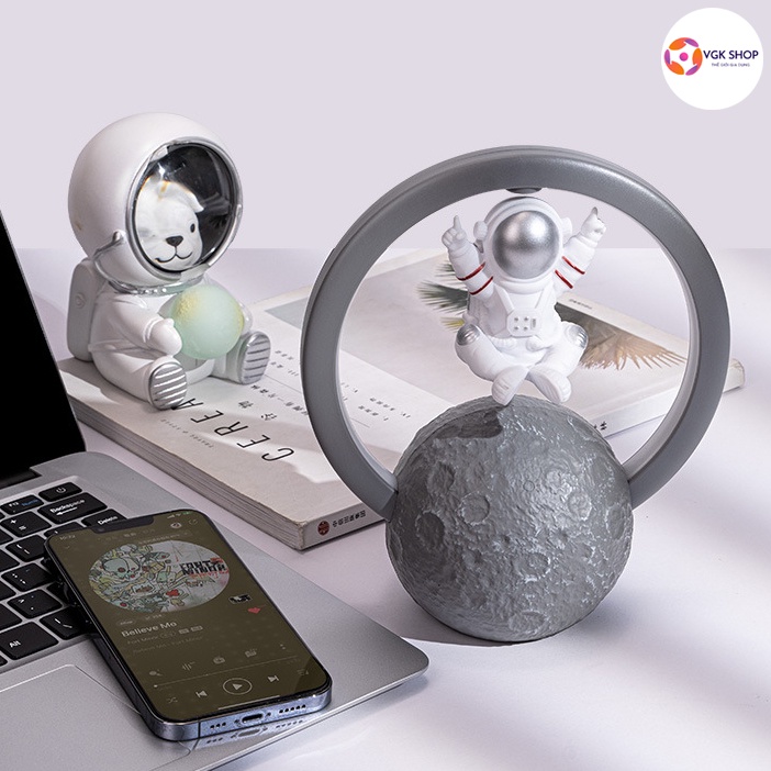 Loa Bluetooth Không Dây LED Thay Đổi Theo Nhạc Kiêm Đèn Ngủ, Loa Bluetooth Phi Hành Gia Bay 5.0 Cao Cấp Siêu Bass