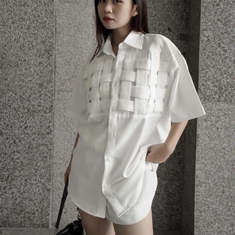 Pass áo smi ngắn tay đan