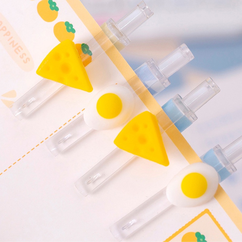 Bút Mực Gel Mực Đen Ngòi 0.7mm Hình Miếng Phô Mai Sáng Tạo