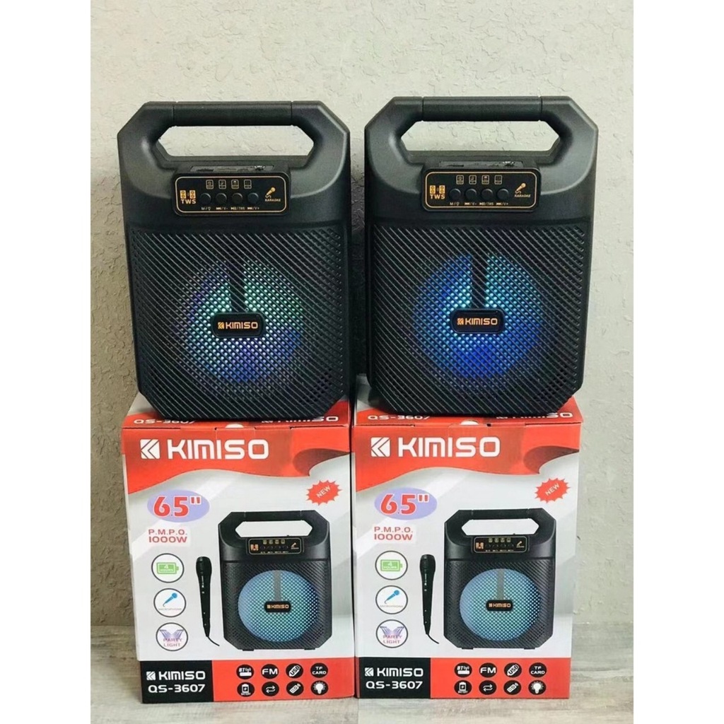 Loa Bluetooth Hát Karaoke kimiso QS4605 QS3607Tặng Kèm Mic Hát hàng cao cấp bảo hành lỗi 1 đổi 1