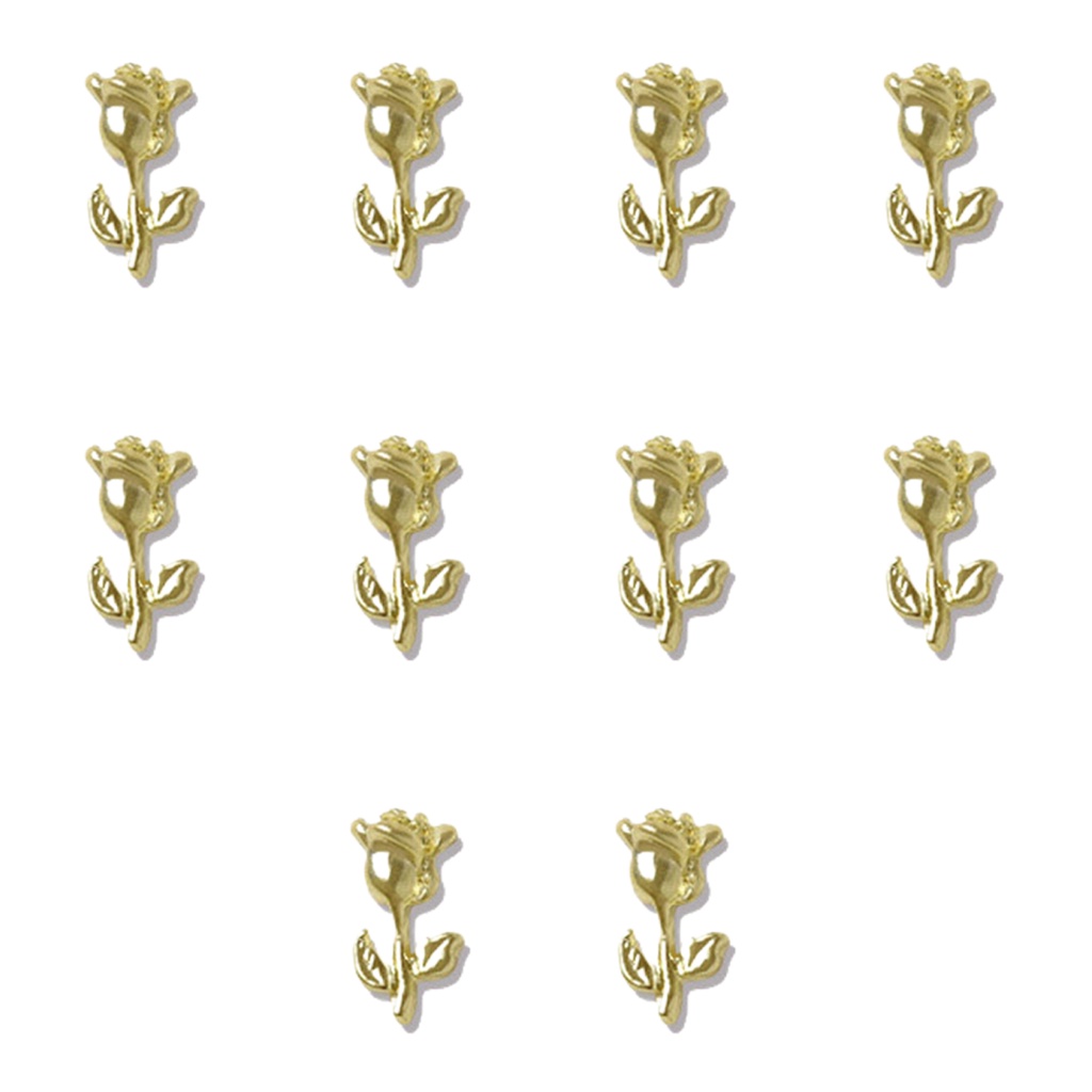 Set 10 Phụ Kiện Trang Trí Móng Nghệ Thuật Hình Hoa Hồng 3D Bằng Hợp Kim Chống Rỉ Sét Màu Sắc Tươi Sáng