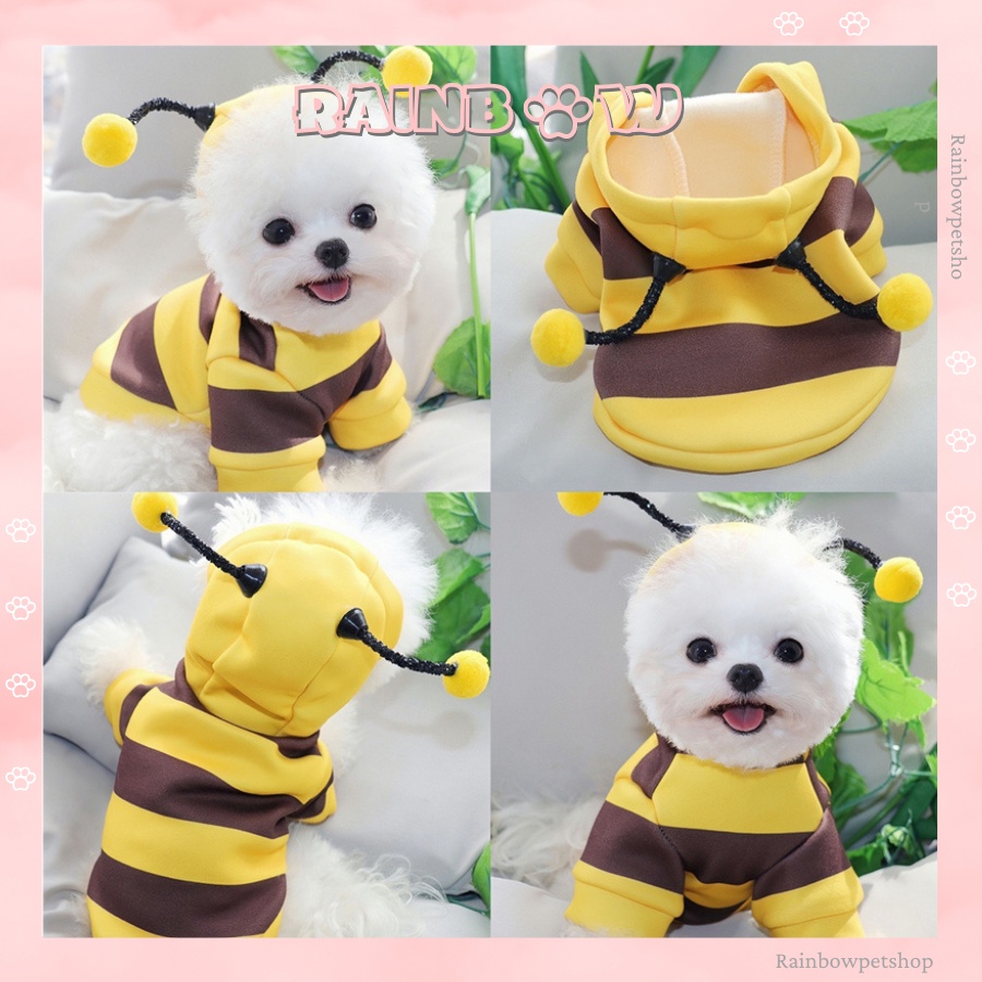 ÁO HOODIE THÚ CƯNG HOODIE CHÓ MÈO hình ong dễ thương cho cún cưng áo nỉ dày dặn giữ ấm mùa đông