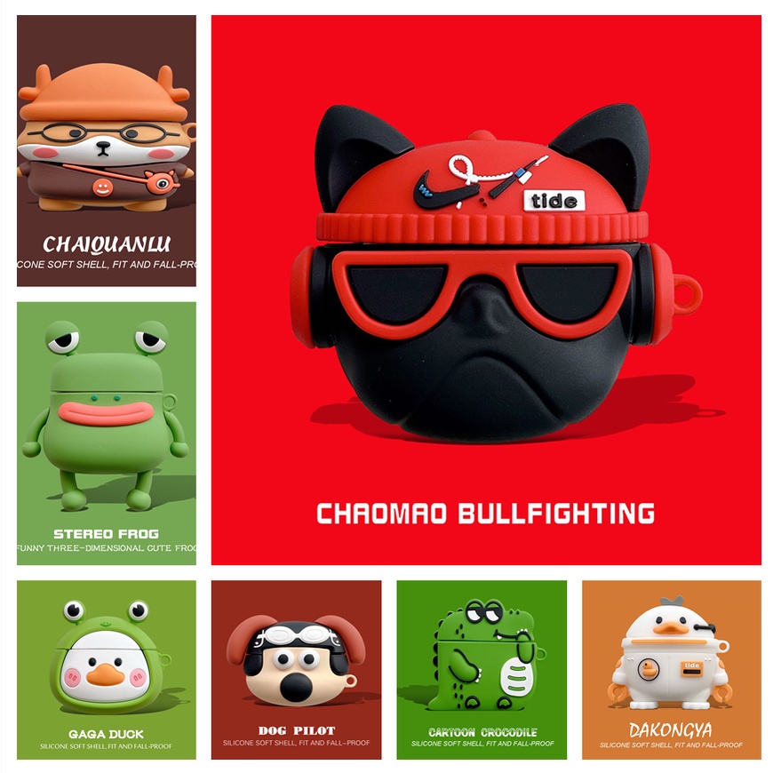 Vỏ Bảo Vệ Hộp Sạc Tai Nghe bluetooth Không Dây Baseus Bowie WM05 Bằng Silicon Mềm Họa Tiết Hoạt Hình 3D Dễ Thương