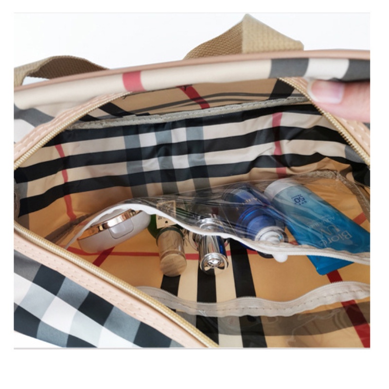 Túi Đựng Mỹ Phẩm Hình Vuông Chất Liệu nylon Chống Thấm Nước Phong Cách Hàn Quốc