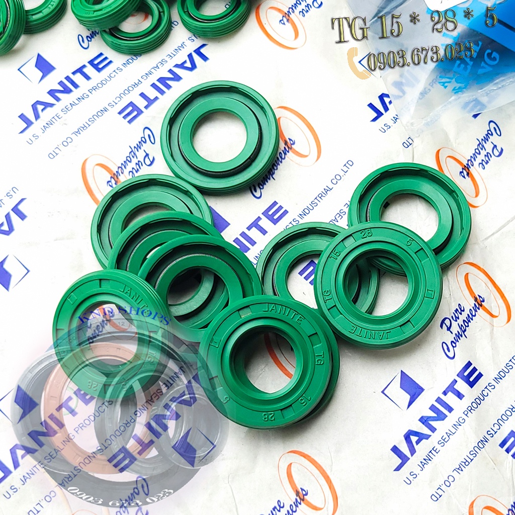 Phớt chặn dầu trục 15mm hiệu Janite TG 15*24*5 | TG 15*28*5 |TG 15*25*7 |TG 16*26*7 cho máy phát điện | KND Shops