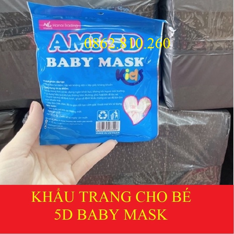 TÚI khẩu trang 5D trẻ em Ami  cho bé từ 1-5 tuổi hàng chính hãng