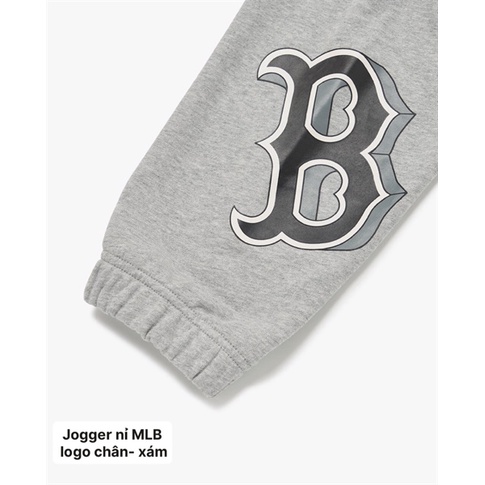 Quần Jogger nỉ MLB logo chân