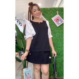 Áo kiểu BIGSIZE Tay Phối Bèo 16675