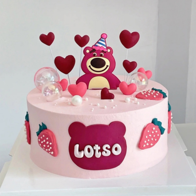 Búp Bê Trang Trí Bánh Kem Hình Gấu Dâu Hoạt Hình Dễ Thương