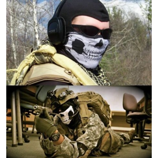 Mặt Nạ Bảo Vệ Toàn Diện Khi Chạy Xe Mô Tô / Đạp Xe / Chơi Game Call of Duty 10 Ghost Balaclava
