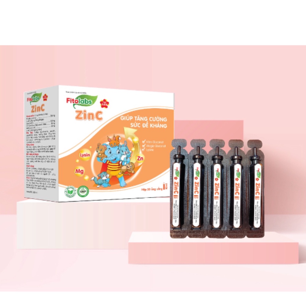 Thực Phẩm Bổ Sung Kẽm Fitolabs ZinC Cho Bé Giúp Tăng Sức Đề Kháng, Kích Thích Ăn Ngon, Hấp Thu Tốt Hộp 20 Ống FITO10
