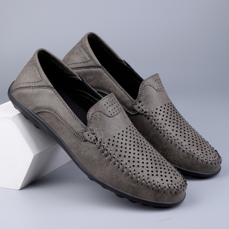 Giày Da Đục Lỗ Siêu Nhẹ Thoáng Khí Thoải Mái Cho Nam size38-47