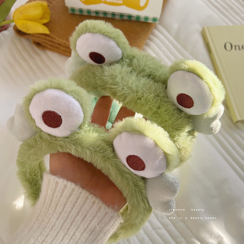 Kẹp Tóc Hình Chú Ếch Mắt To Dễ Thương Vui Nhộn Cho Bé Gái Rửa Mặt