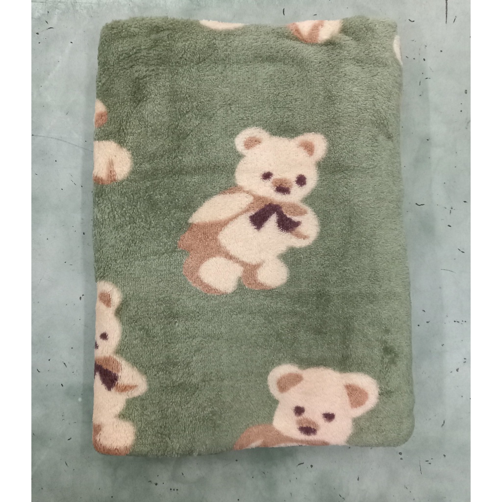 khăn tắm gội Hình Gấu Cute xuất hàn nhung lông cừu Cao Cấp 50x100