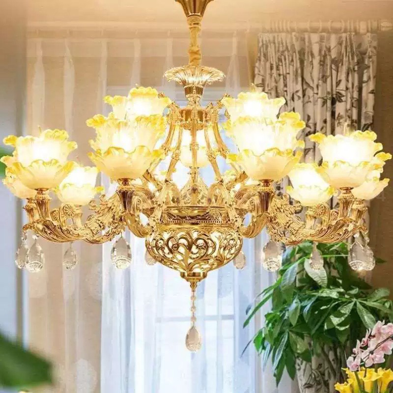 Đèn chùm phòng khách 15 tay HAPOVA JITAS 6030 + Tặng kèm bóng led