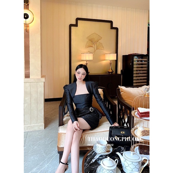 Set váy tafta phối Dạ thảo Phương dương hàng Sẵn kèm ảnh thật