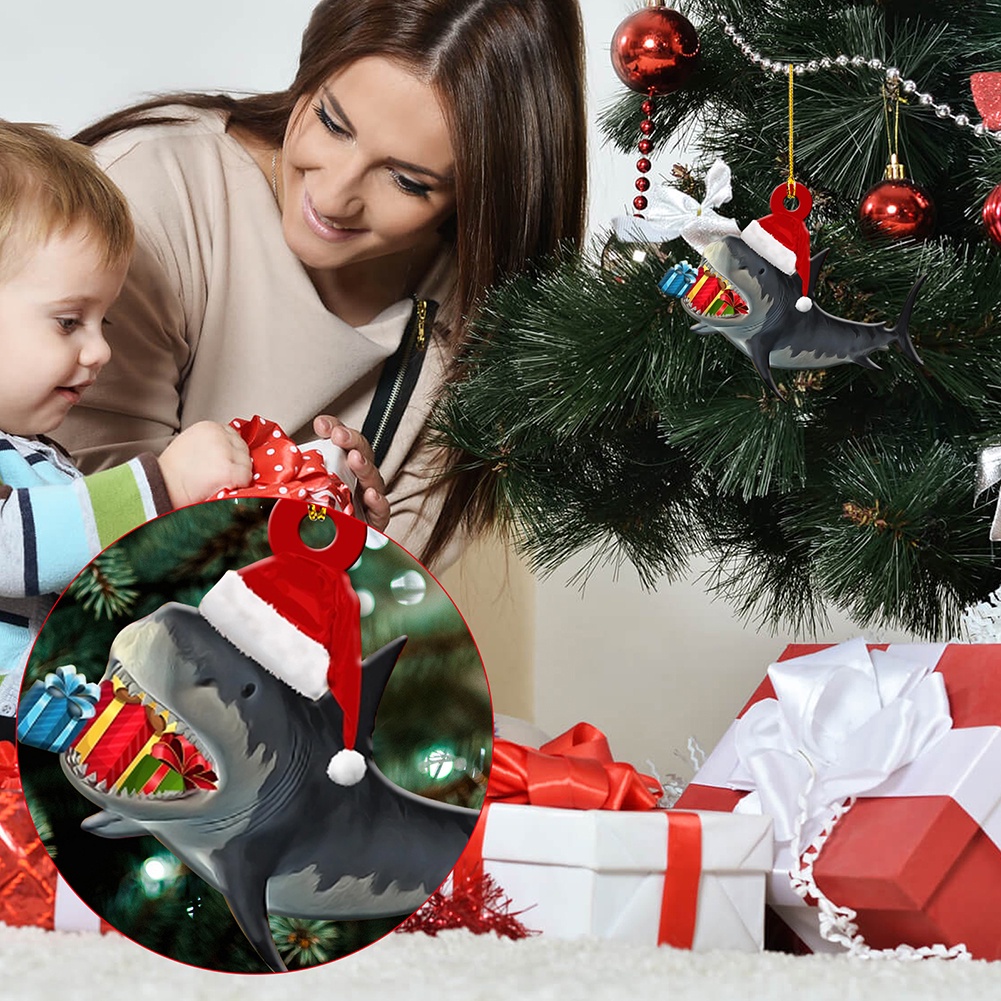 Trang trí cây thông Noel Mặt dây chuyền cá mập Giáng sinh đáng yêu Trang trí cây thông Noel bán chạy nhất Trang trí ngày lễ Cây Giáng sinh thủ công Xu hướng Quà tặng Giáng sinh độc đáo