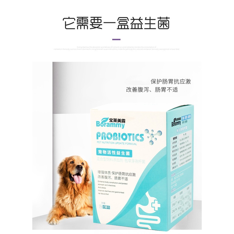 Men vi sinh cho mèo Borammy hỗ trợ tiêu hoá cho chó với Probiotic ngừa nôn mửa tiêu chảy BM15