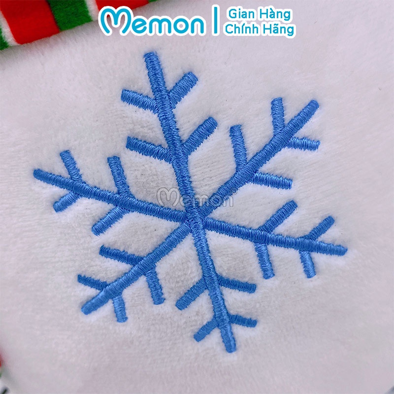 Gấu Bông Người Tuyết Đeo Khăn Kẻ Giáng Sinh Noel Cao Cấp Memon